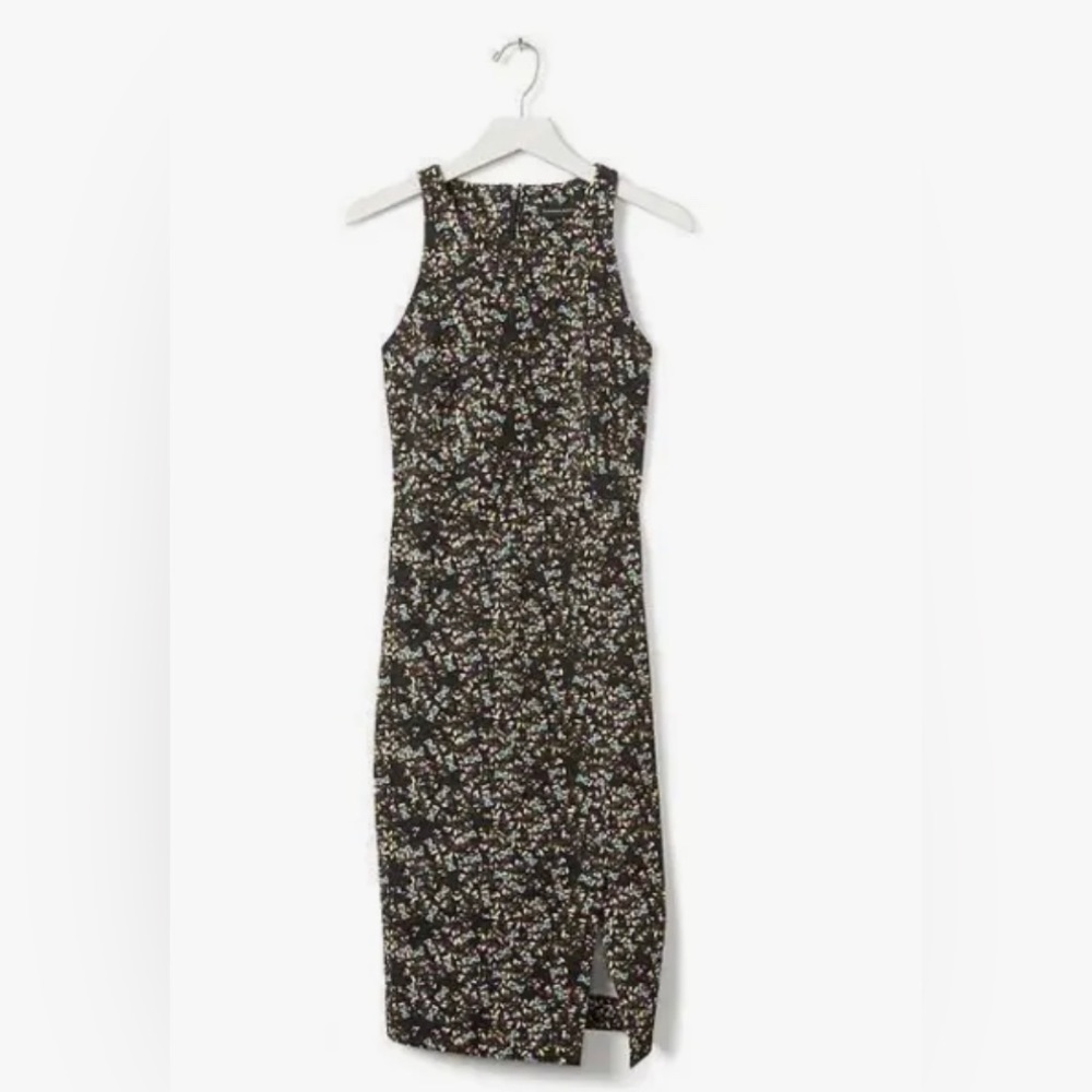 Banana Republic Bi-Stretch Racer Neck Floral‎ Sheath Dress Size 6 Petite